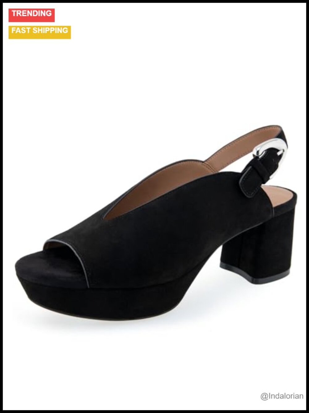 Aerosoles Cornelia Suede Peep Toe Slingback Block Heel Sandal